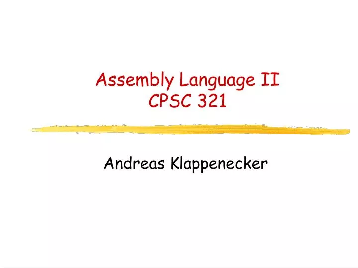 assembly language ii cpsc 321