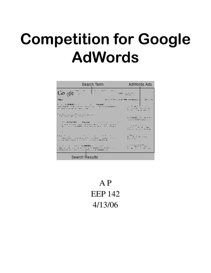 competition for google adwords