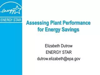 Assessing Plant Performance for Energy Savings