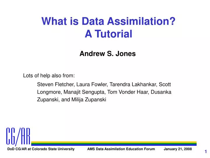 what is data assimilation a tutorial