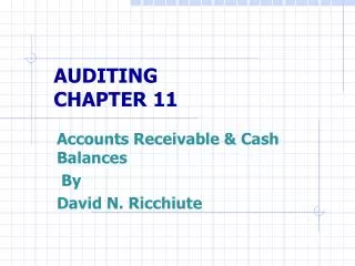 AUDITING CHAPTER 11