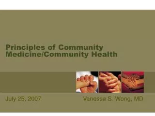 Principles of Community Medicine/Community Health