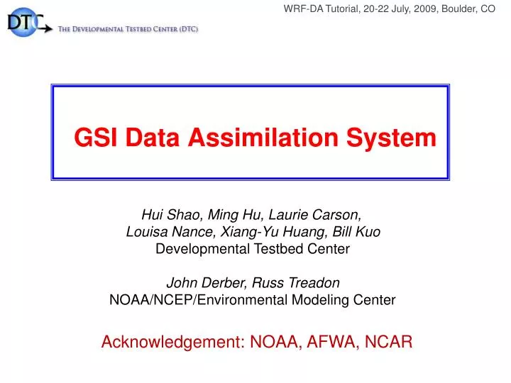gsi data assimilation system