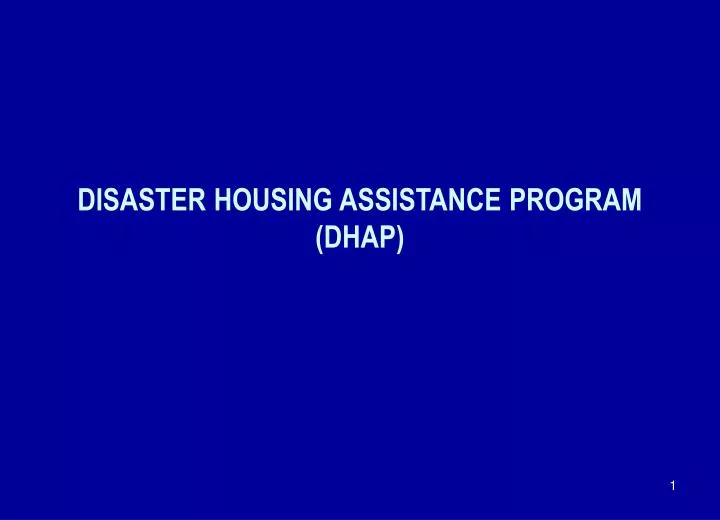 disaster housing assistance program dhap