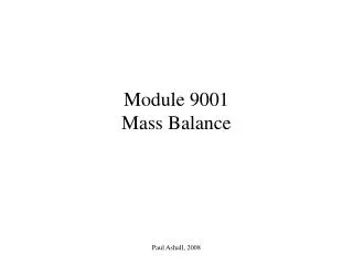 Module 9001 Mass Balance