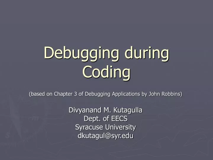 debugging during coding