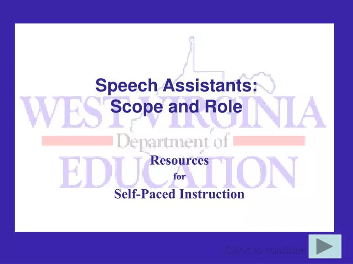 speech assistants scope and role