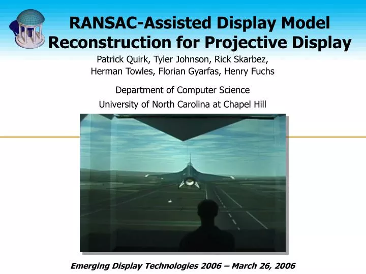 ransac assisted display model reconstruction for projective display