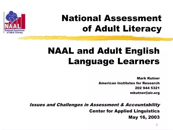 national assessment of adult literacy