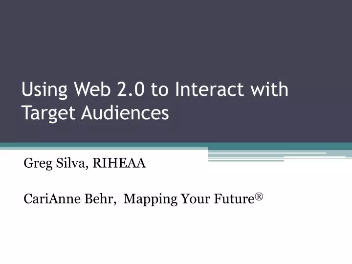 using web 2 0 to interact with target audiences