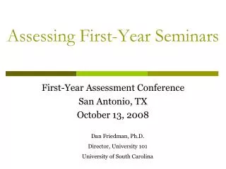 Assessing First-Year Seminars