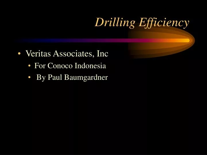 drilling efficiency