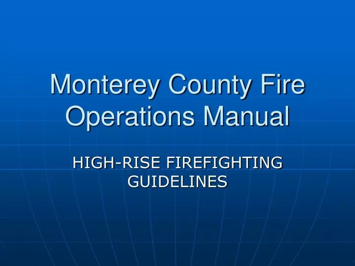 monterey county fire operations manual