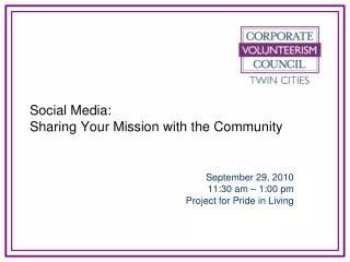 Social Media: Sharing Your Mission with the Community