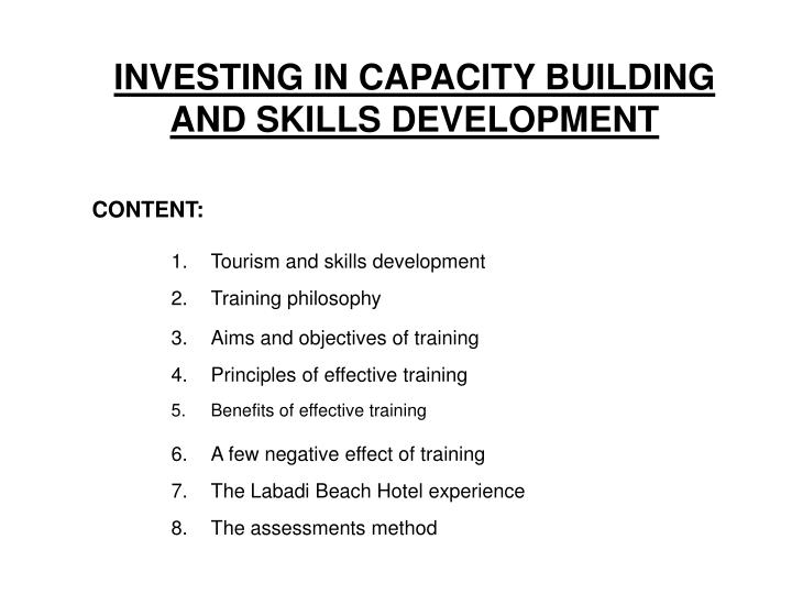 investing in capacity building and skills development