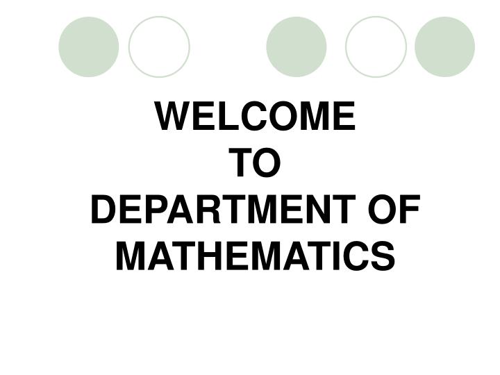 welcome to department of mathematics