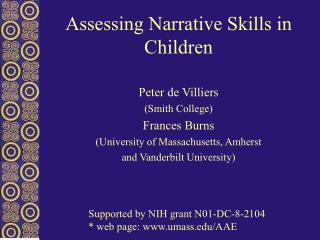 Assessing Narrative Skills in Children