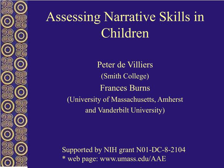 assessing narrative skills in children