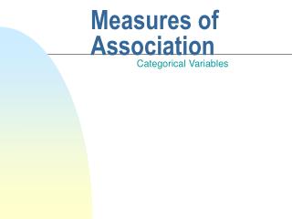 Measures of Association