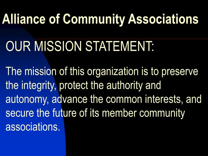 alliance of community associations