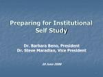 Preparing for Institutional Self Study