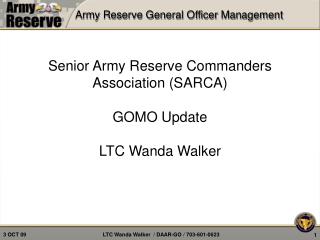 Army Reserve General Officer Management