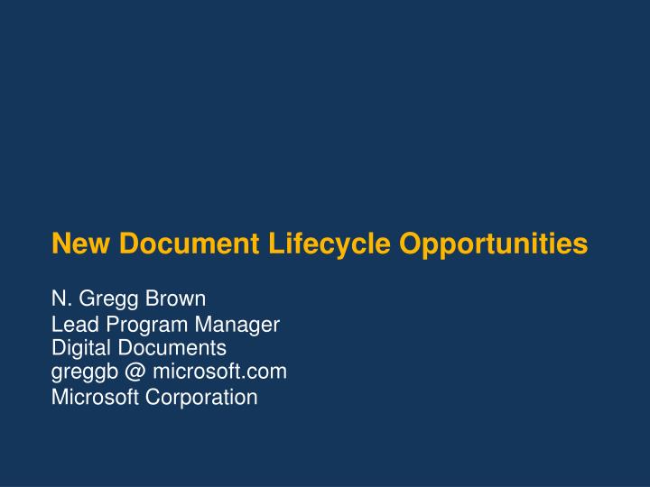 new document lifecycle opportunities