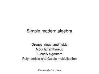 Simple modern algebra