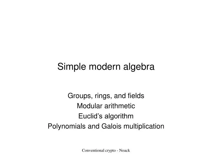 simple modern algebra