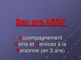 Bac pro ASSP