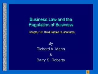 business law and the regulation of business chapter 16 third parties to contracts