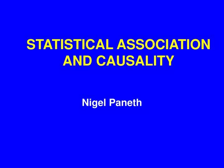 statistical association and causality