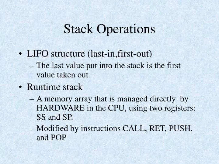 stack operations