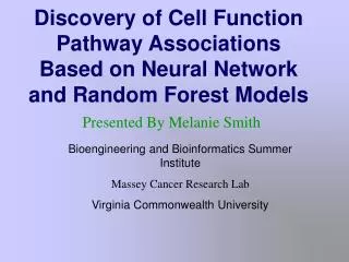Discovery of Cell Function Pathway Associations Based on Neural Network and Random Forest Models