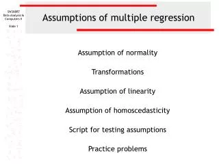 Assumptions of multiple regression
