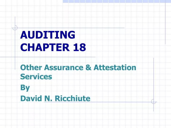 auditing chapter 18