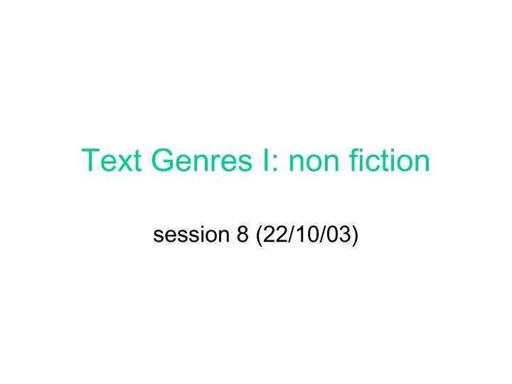 text genres i non fiction