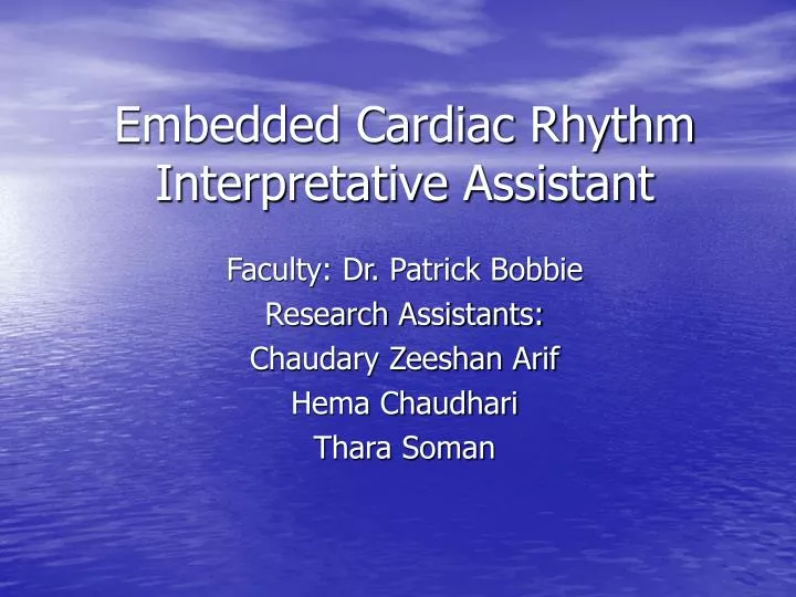 embedded cardiac rhythm interpretative assistant