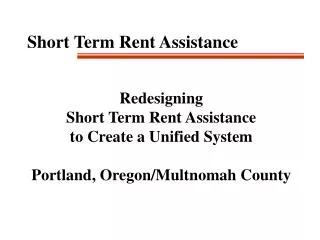 Short Term Rent Assistance