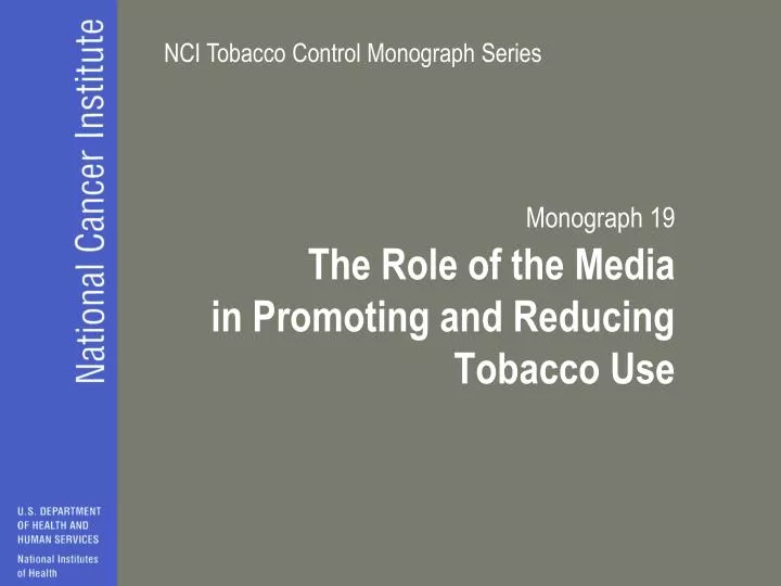 monograph 19 the role of the media in promoting and reducing tobacco use