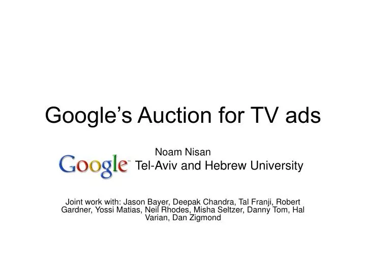 google s auction for tv ads