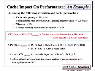 Cache Impact On Performance: An Example