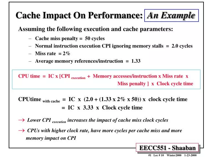 cache impact on performance an example