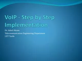 VoIP - Step by Step Implementation