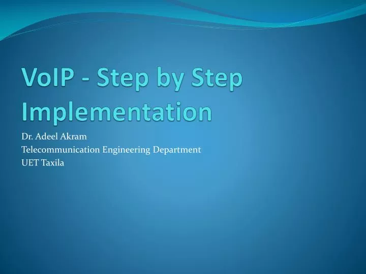 voip step by step implementation