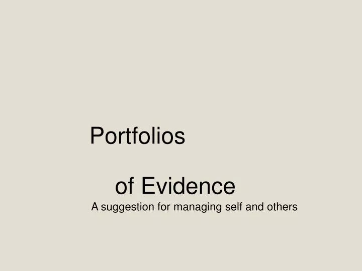 portfolios of evidence