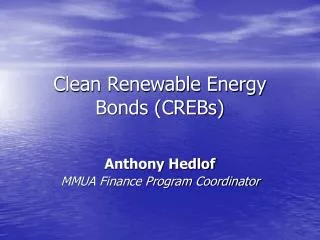 Clean Renewable Energy Bonds (CREBs)