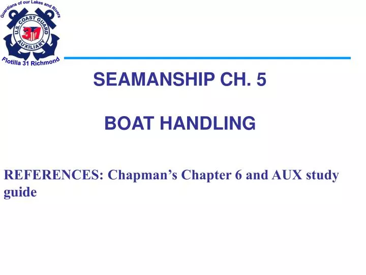 seamanship ch 5 boat handling