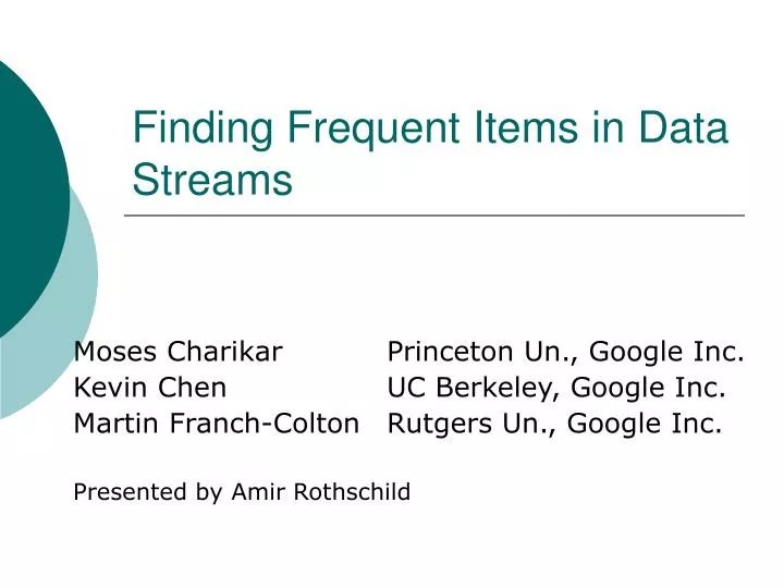 finding frequent items in data streams