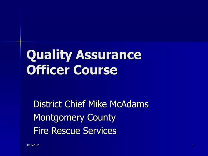 quality assurance officer course